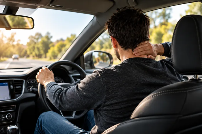 Driver experiencing neck pain