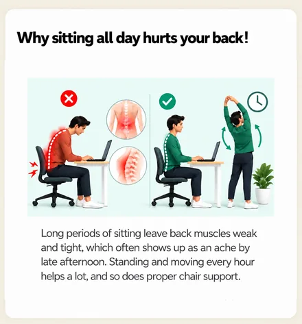 Why sitting all day hurts your back! &mdash; standing and moving every hour helps