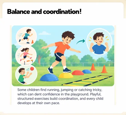 Balance and coordination! &mdash; playful, structured exercises build coordination at each child&rsquo;s own pace