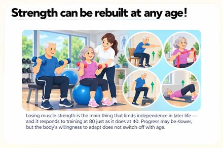 Strength can be rebuilt at any age! &mdash; muscle responds to training at 80 much as it does at 40