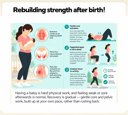 Rebuilding strength after birth! &mdash; gentle core work and a gradual return to activity