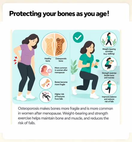 Protecting your bones as you age! &mdash; weight-bearing and strength exercise, and fewer falls