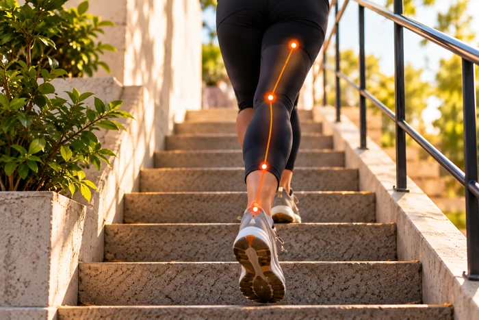 Lower limb movement and joint alignment during stair climbing