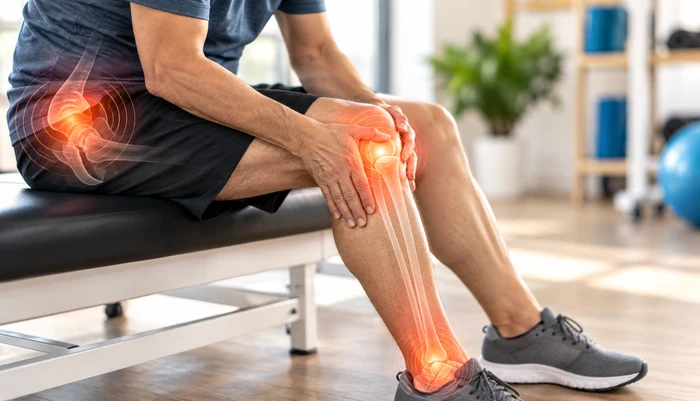 Hip, knee and ankle joint pain illustration